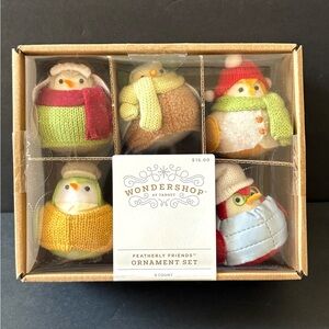 Wondershop Featherly Friends Ornament Set of 6 Target Mini Fabric Birds NEW